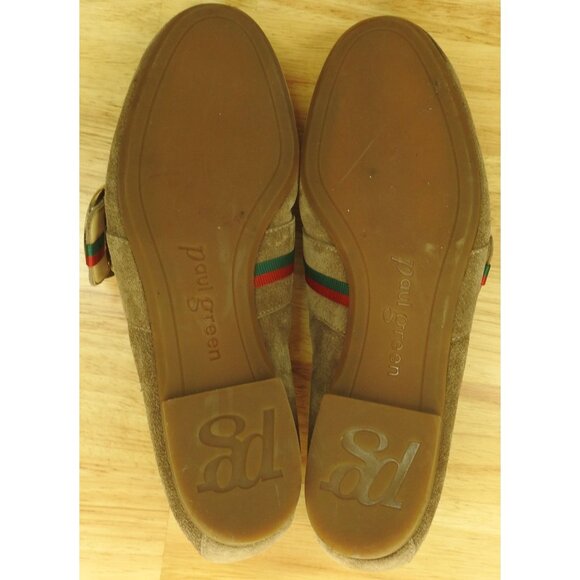 Paul Green Brown Suede Banner Slip on Flat Loafers Women's 7 Made in Austria - Picture 7 of 7